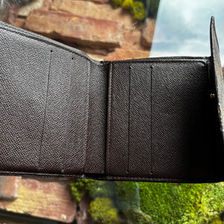 LOUIS VUITTON Vintage Damier Ebene Elise Snap Wallet