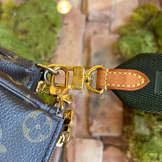 LOUIS VUITTON Multi Pochette Accessories Khaki Brown Monogram Coated Canvas Crossbody Bag