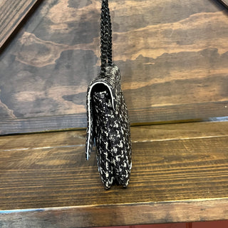 CHANEL Houndstooth Python Flap Shoulder Bag