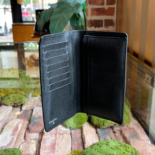 CHANEL Black Caviar Leather Fold-Over Wallet