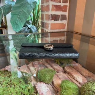 GUCCI Dollar Interlocking GG Black Wallet