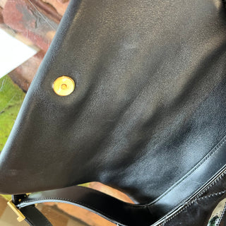 SAINT LAURENT Le 57 Black Patent Quilted Diamond Shoulder Bag