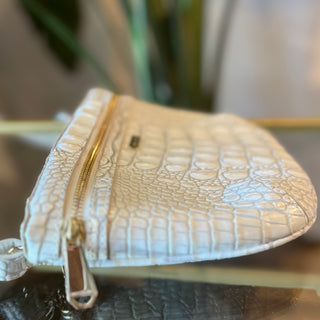 BRAHMIN Seashell Croc Embossed Leather Belt Bag