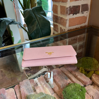 PRADA Pink Saffiano Leather Wallet