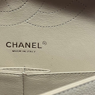 CHANEL Jumbo Double Flap Beige Caviar Quilted Leather Shoulder Bag