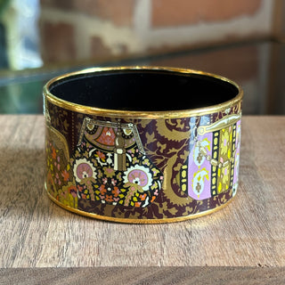 HERMES Coin Purse Enamel Extra Wide Bangle