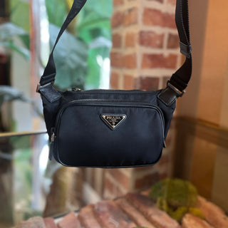 PRADA Black Nylon Belt Bag