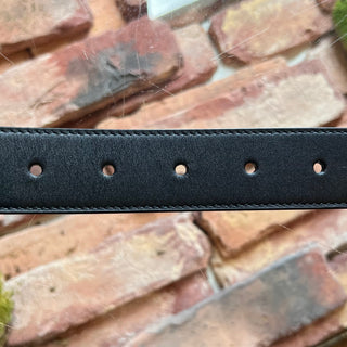 GUCCI GG Marmont Wide Black Smooth Leather Belt SZ 90/36