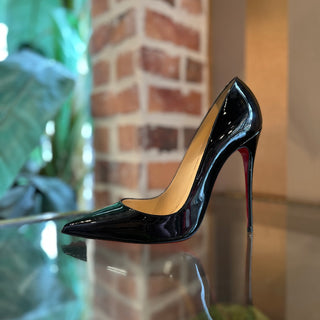 CHRISTIAN LOUBOUTIN So Kate120mm Black Patent Leather Pumps SZ 38.5 (US 8.5)