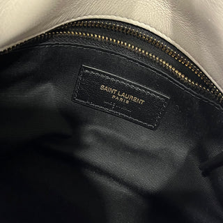 SAINT LAURENT LouLou Small White Puffer Lambskin Leather Shoudler Bag