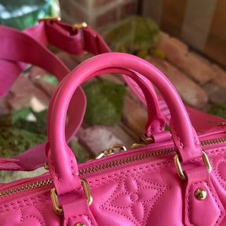 LOUIS VUITTON Bubblegram Papillon BB Dragon Fruit Monogram Leather Satchel Bag