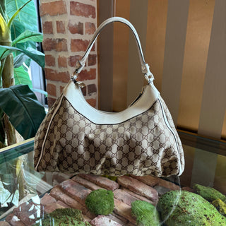 GUCCI White GG Canvas Medium Abbey Tote Bag