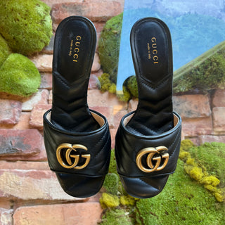 GUCCI GG Black Marmont Heels SZ 34.5 (US 4.5)