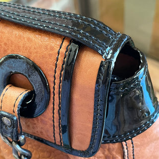 FENDI B Bag Osso Tan Nappa Patent Shoulder Bag
