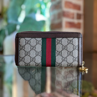 GUCCI Ophidia GG Supreme Monogram Canvas Zip-Around Wallet