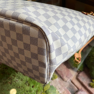 LOUIS VUITTON Neverfull MM Damier Azur Canvas Tote Bag