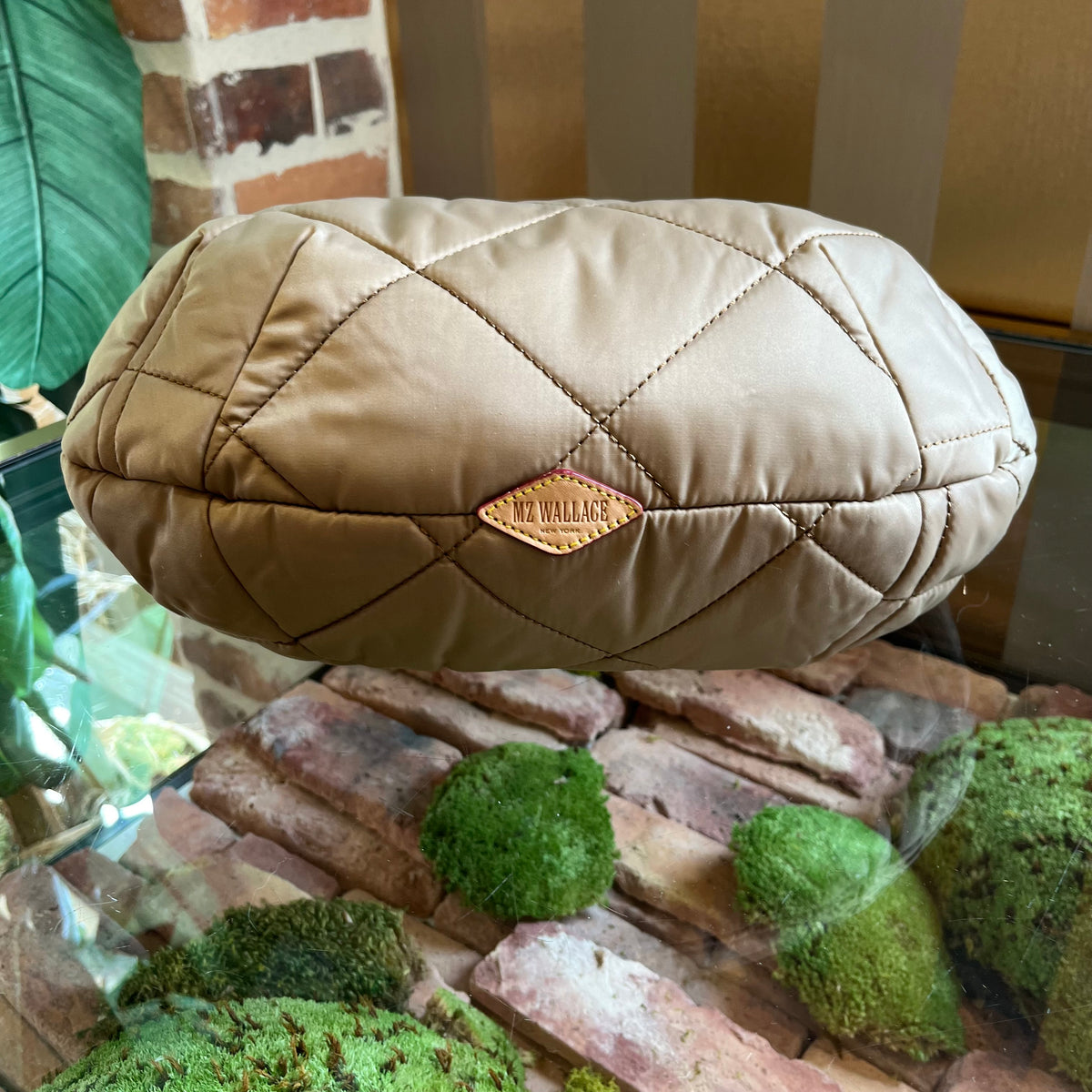 MZ Wallace Camel Quilted Madison Shoulder Bag