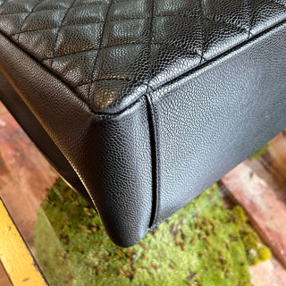 CHANEL Grand Shopping Black Quilted Caviar Leather Tote