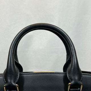 BURBERRY Cliffton Medium Black Smooth Leather Convertible Tote Bag