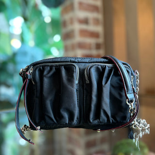 MZWALLACE Penny Black Nylon Chain Mini Crossbody Bag