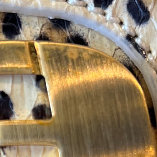 FENDI Leopard Print On Python Flap Shoulder Bag