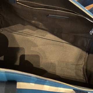 BURBERRY Kennedy Blue Canvas Duffle Bag