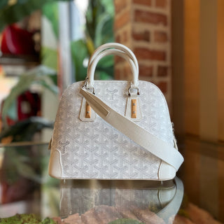 GOYARD Mini Vendome PM White Goyardine Top Handle Bag