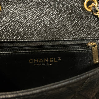 CHANEL Square Camera Black Caviar Leather Crossbody Bag