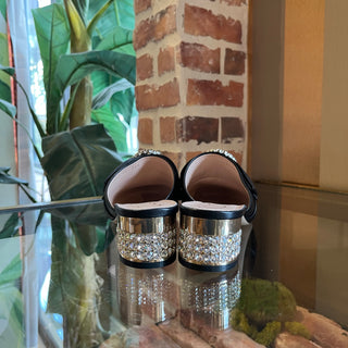 GUCCI Crystal Embellished Slip On Mules SZ40.5(10.5US) DIA313