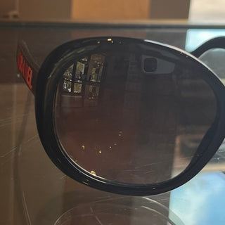 CHANEL 5138 Orange Logo Brown Acetate Round Sunglasses