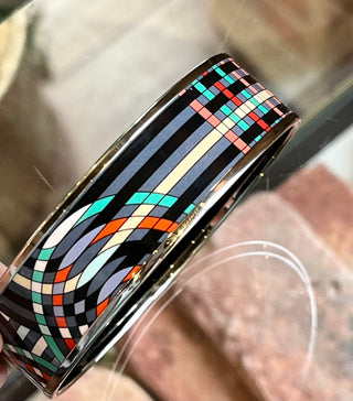 HERMES Abstract Sangles Enamel Wide Bangle