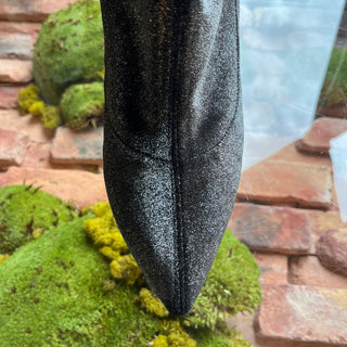 JIMMY CHOO Metallic Black Velvet Sock Boots SZ 41 (US 11)
