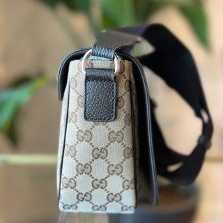 Gucci Monogram Flap Messenger Bag