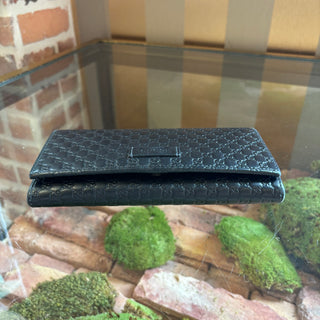 GUCCI Black Microguccissima Continental Wallet