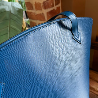 LOUIS VUITTON Saint Jacques Toledo Blue Epi Leather Vintage Tote Bag