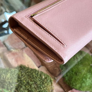 PRADA Pink Saffiano Leather Wallet