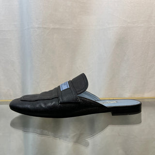 PRADA Black Leather Loafer Mules Sz38(8US)