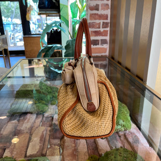 VALENTINO Rose Raffia Tote Bag