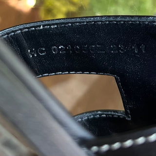 HERMES Black Calfskin Leather Sandals SZ 38.5 (8.5 US)