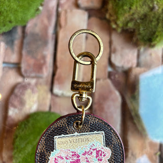 LOUIS VUITTON Monogram Canvas Illustre Posies Key Holder and Bag Charm
