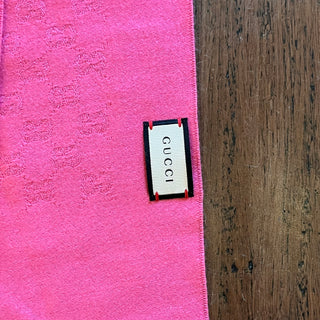 GUCCI Hot Pink GG Cashmere Scarf