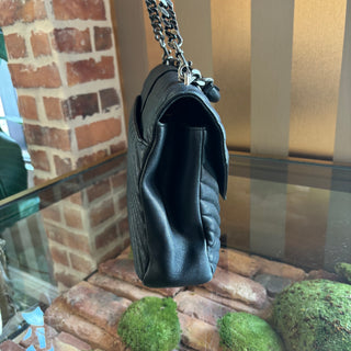 SAINT LAURENT Black Chevron Leather College Large