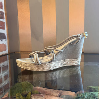 PRADA Beige Suede Slingback Espadrille Sandals SZ 39 (US 9)