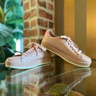 PRADA Pink Leather Low Top Sneakers SZ 37.5 (US 7.5)