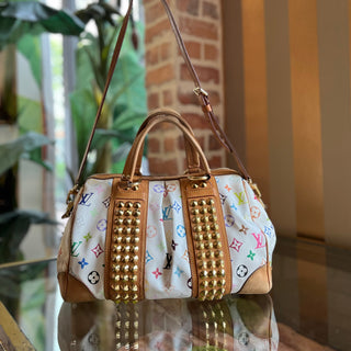 LOUIS VUITTON Courtney MM White Monogram Multicolore Shoulder Bag