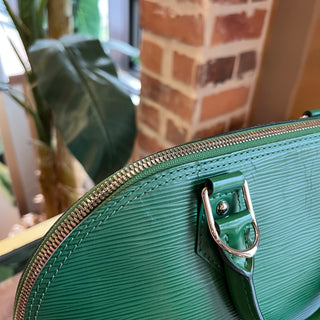 LOUIS VUITTON Alma PM Green Epi Leather Top Handle Bag