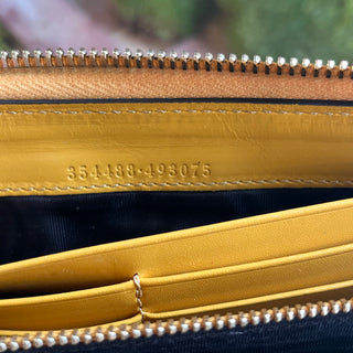 GUCCI Continental Yellow Diamante Leather Zip Wallet