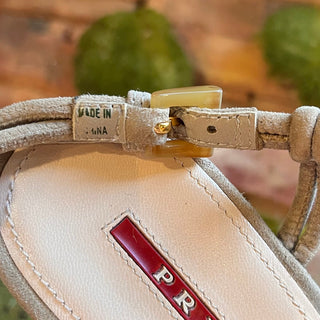 PRADA Beige Suede Slingback Espadrille Sandals SZ 39 (US 9)
