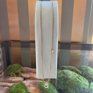 CHANEL Faux Pearl & Strass CC Heart Pendant