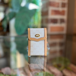 GUCCI Vintage White GG Logo Key Holder Pouch